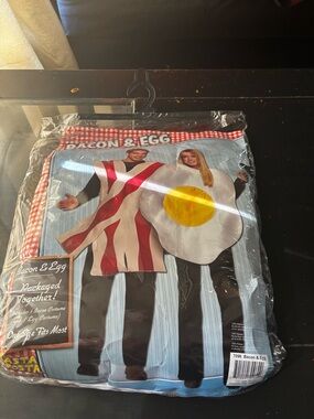 Bacon & Egg Couple Costume Set - Red, White & Yellow